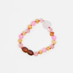 Bondi Kids Bracelet in Cherry Quartz And Amber by Nirrimis