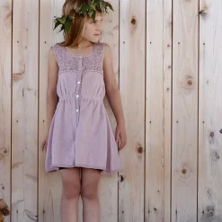 Botanical Crochet Dress in Lilac by Iver & Isla