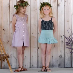 Botanical Crochet Dress in Lilac by Iver & Isla