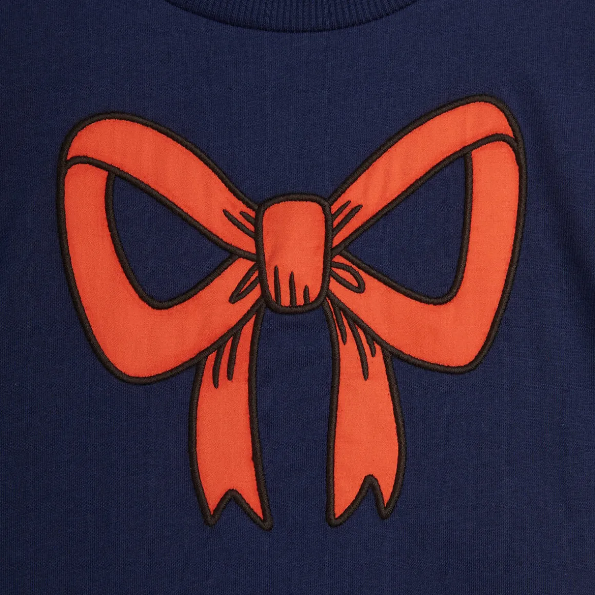 Bow Appliqué T Shirt in Blue by Mini Rodini