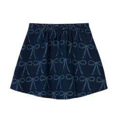 Bows Skirt in Blue Denim by Tinycottons