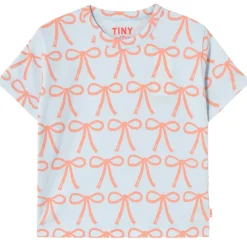 Bows Tee in Pastel Blue by Tinycottons