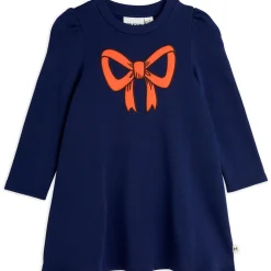 Bow Sweatdress in Blue by Mini Rodini
