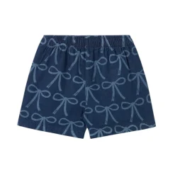 Bows Woven Shorts in Blue Denim by Tinycottons