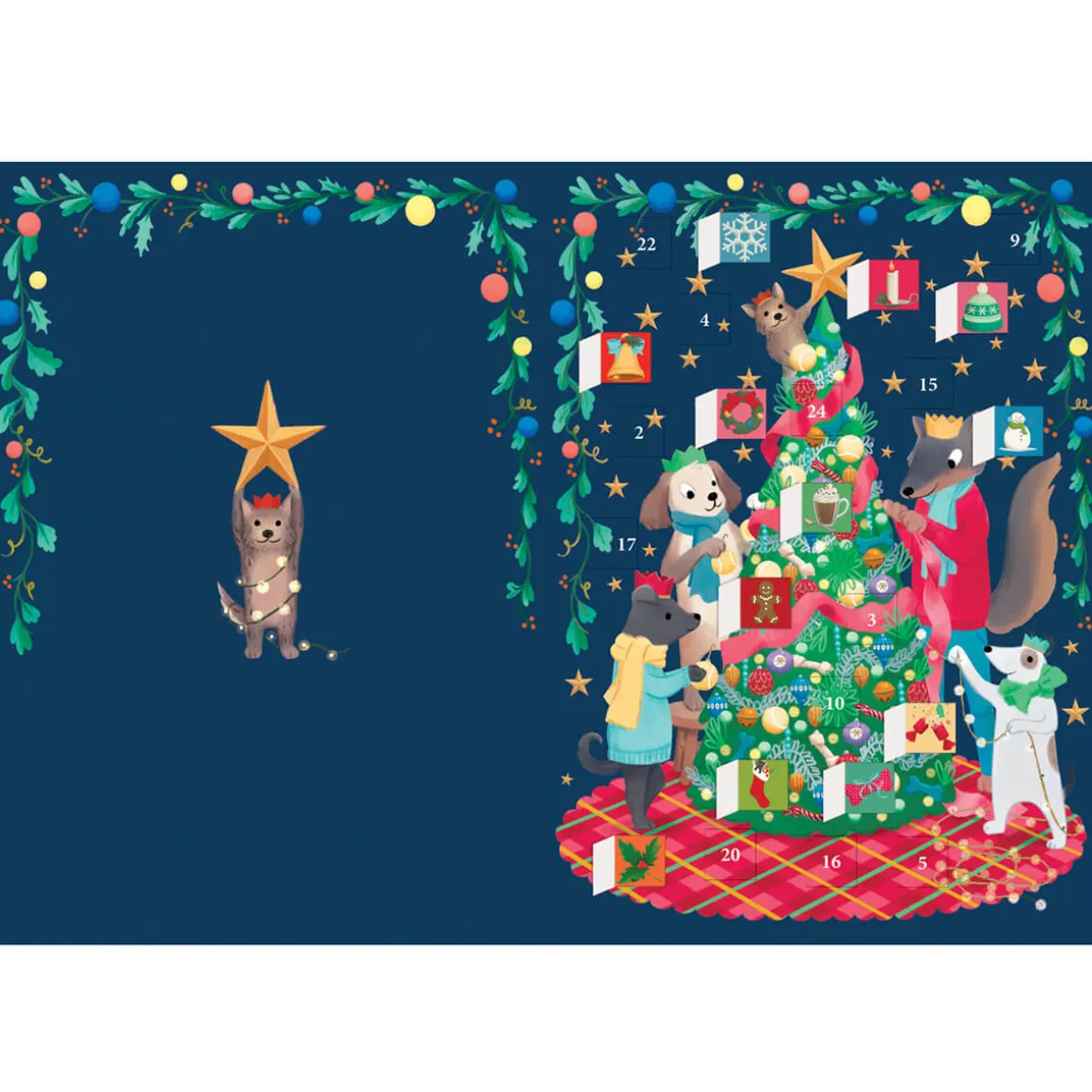 Bow Wow Wow Advent Calendar Greetings Card By Roger La Borde