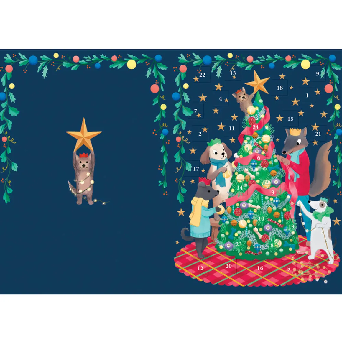 Bow Wow Wow Advent Calendar Greetings Card By Roger La Borde