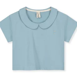 Boxy Collar Top in Sky by Gray Label