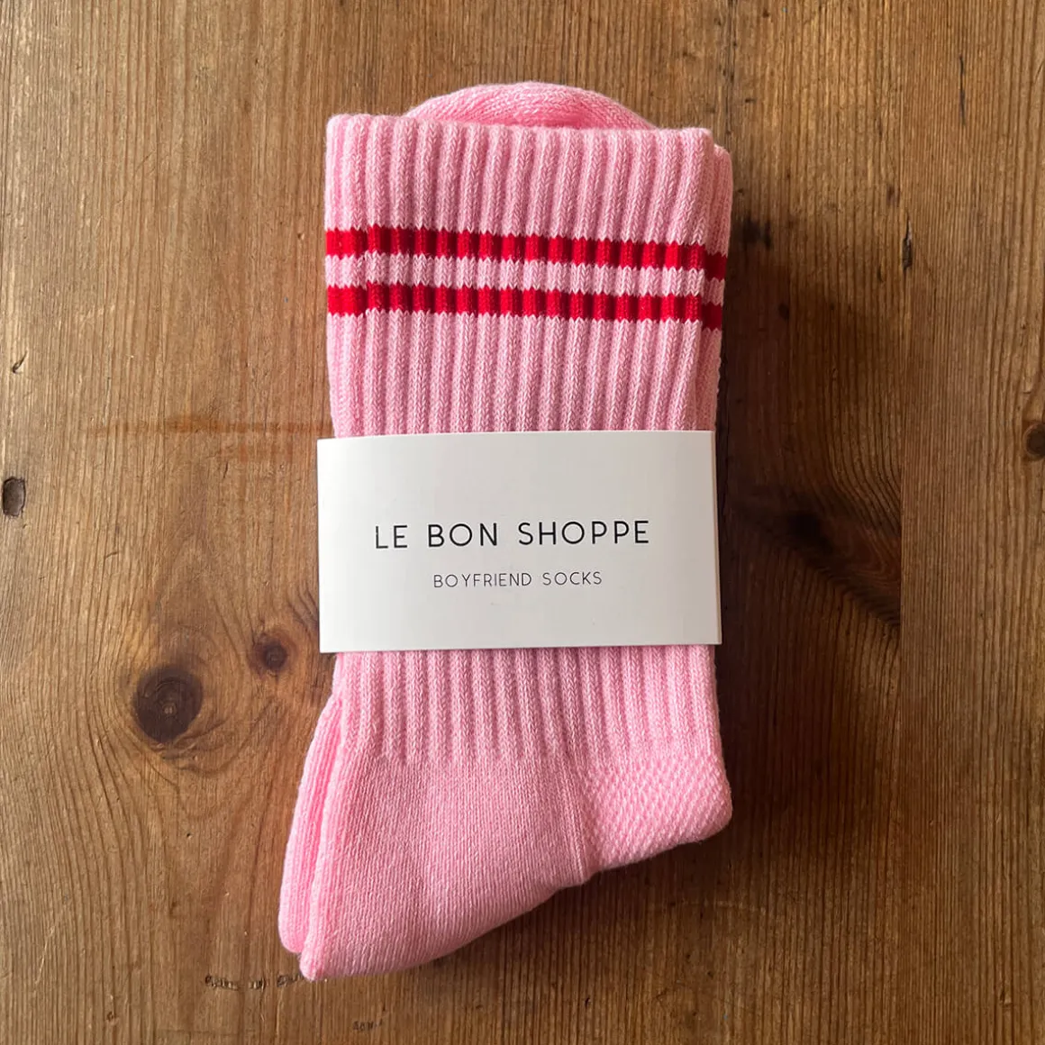 Boyfriend Adult Socks in Amour Pink by Le Bon Shoppe