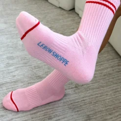 Boyfriend Adult Socks in Amour Pink by Le Bon Shoppe