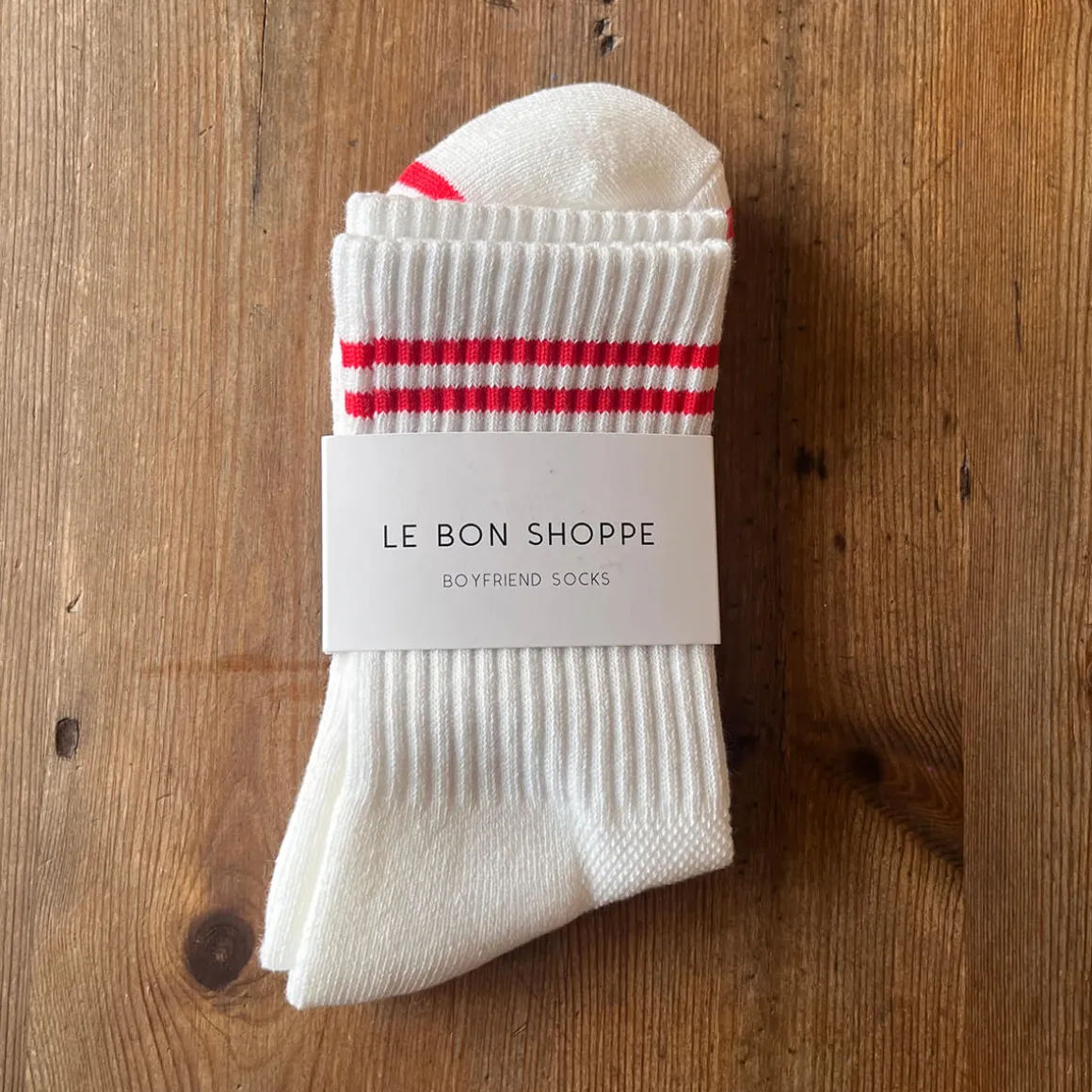 Boyfriend Adult Socks in Clean White by Le Bon Shoppe