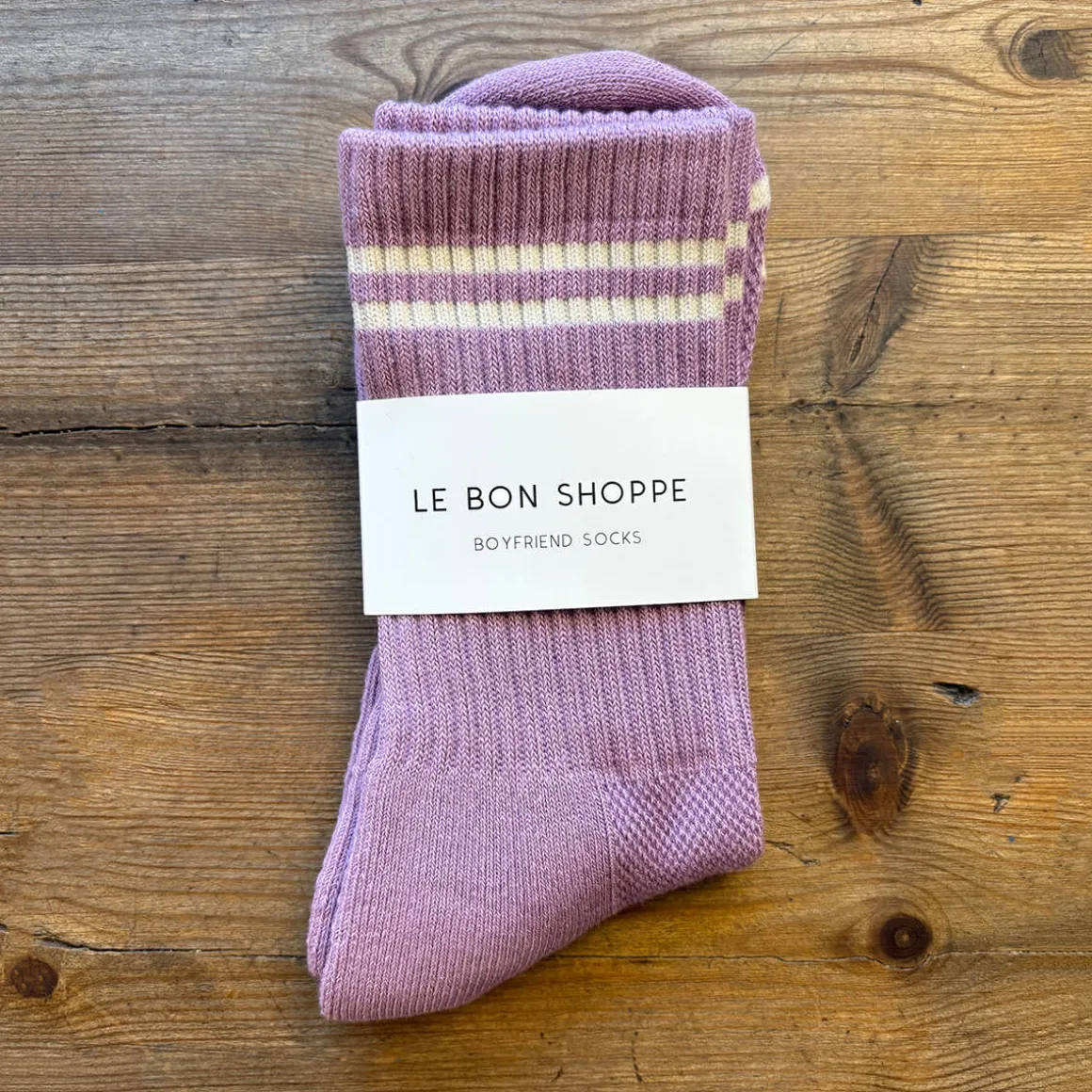 Boyfriend Adult Socks in Grape by Le Bon Shoppe