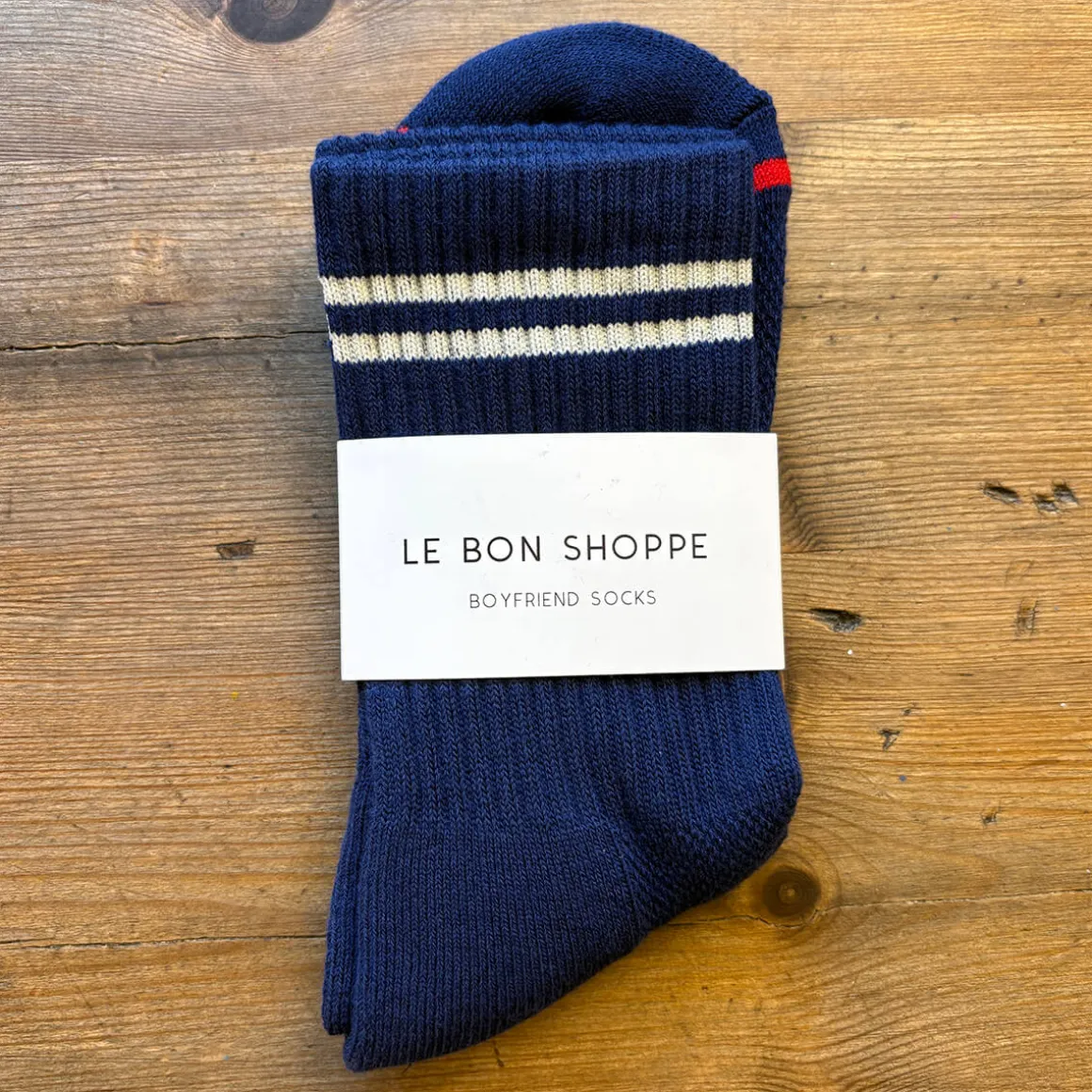 Boyfriend Adult Socks in Navy by Le Bon Shoppe