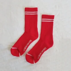 Boyfriend Adult Socks in Red by Le Bon Shoppe