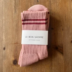 Boyfriend Adult Socks in Vintage Pink by Le Bon Shoppe