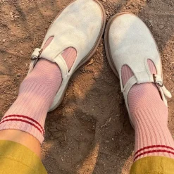 Boyfriend Adult Socks in Vintage Pink by Le Bon Shoppe