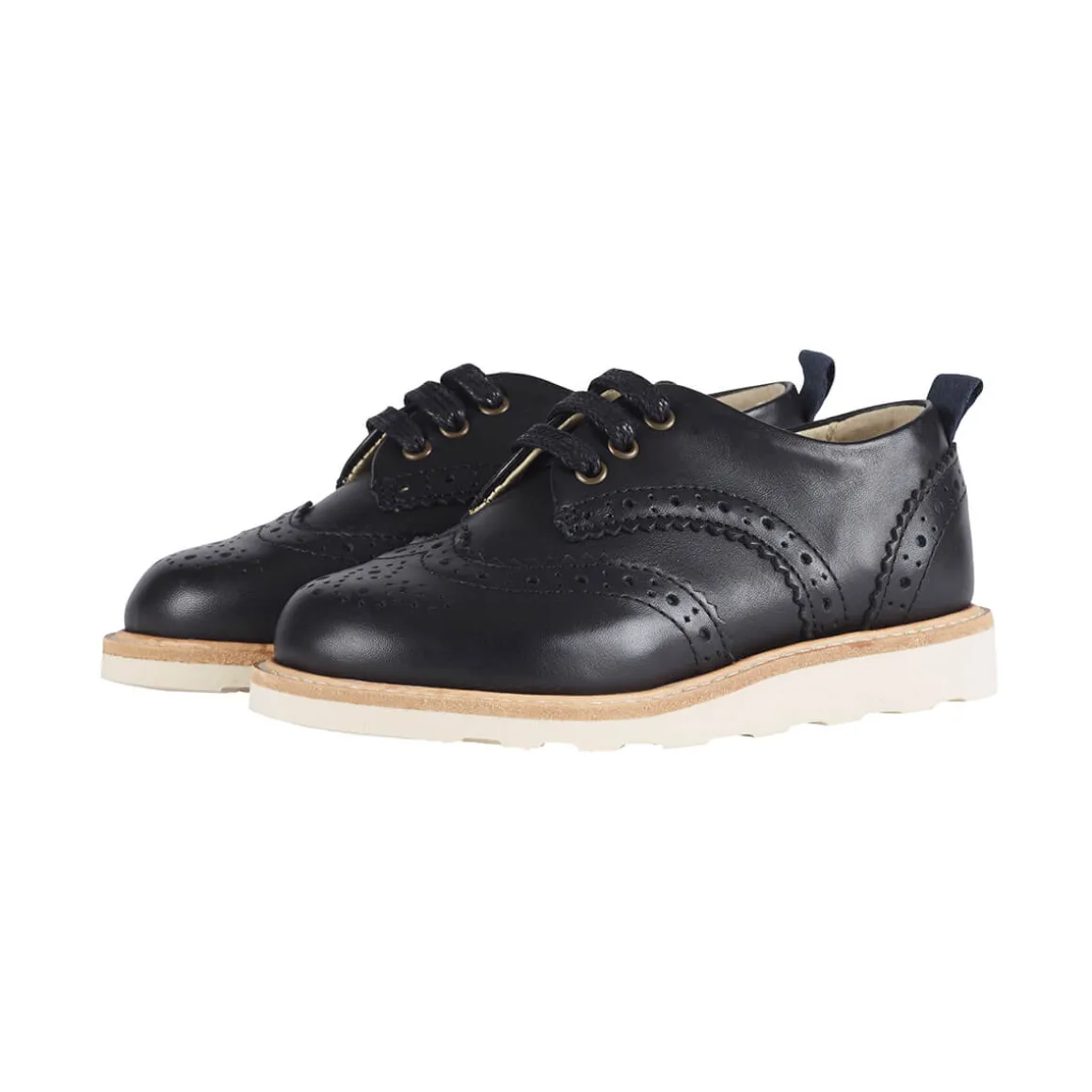 Brando Brogue Shoe in Black Leather by Young Soles - Last Ones In Stock - EUR 26-29