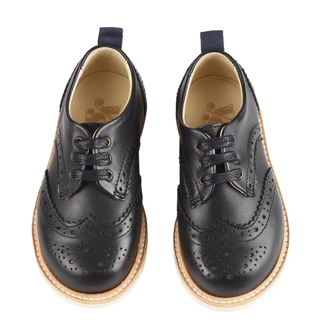 Brando Brogue Shoe in Black Leather by Young Soles - Last Ones In Stock - EUR 26-29
