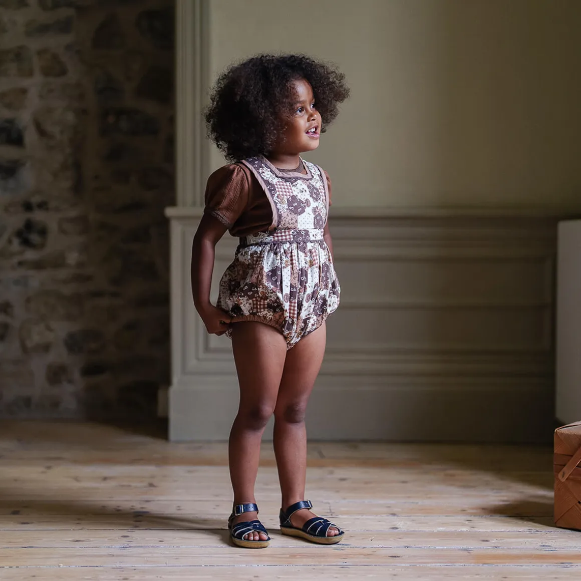 Bridget Romper in Patchwork Print by Little Cotton Clothes