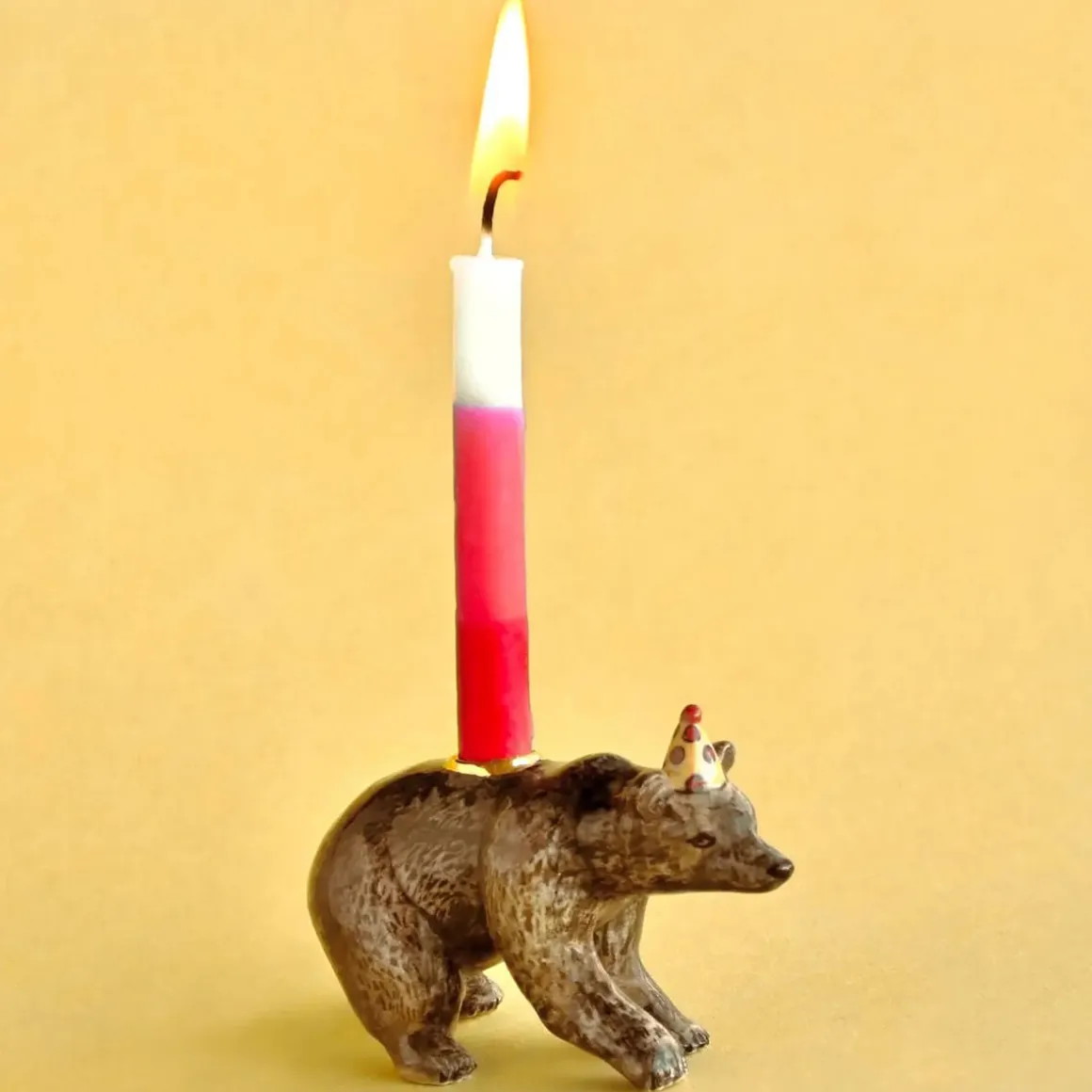 Brown Bear Ceramic Cake Topper by Camp Hollow