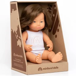 Brown Haired Girl With Down Syndrome Girl Doll (38cm Caucasian) by Miniland