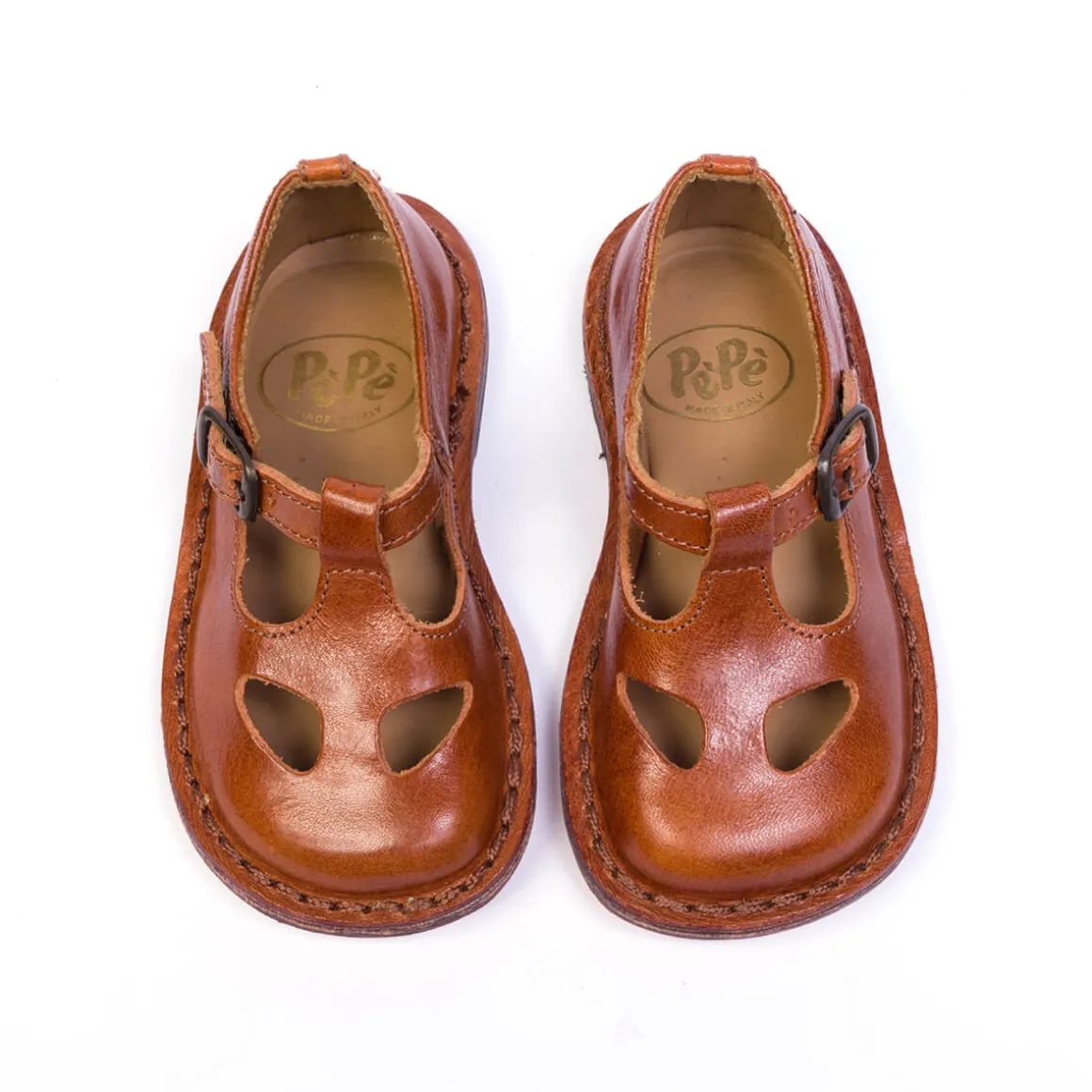 Bruno Cut Out Sandals in Vachetta Lux Cuoio by PèPè