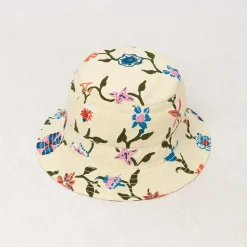 Bucket Hat in Alabaster Botanica by Misha & Puff