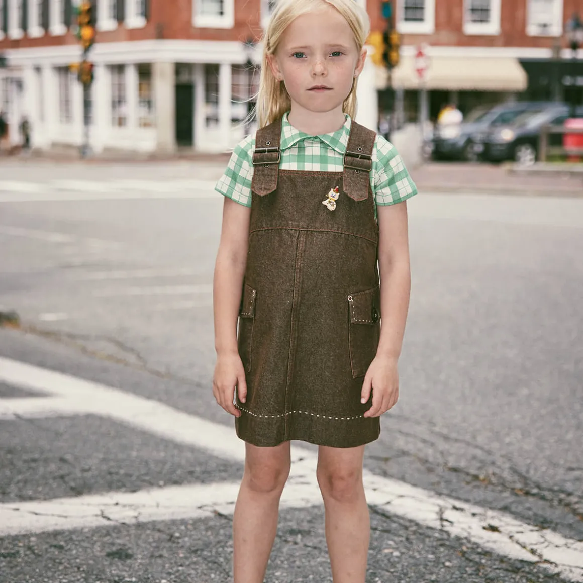 Buckle Jumper Dress in Earth by Misha & Puff