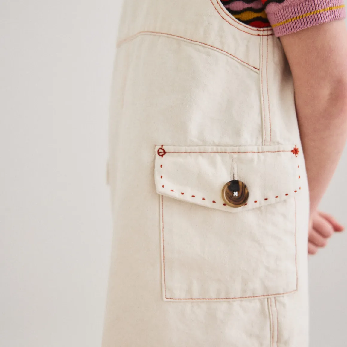 Buckle Jumper Dress in Gesso by Misha & Puff