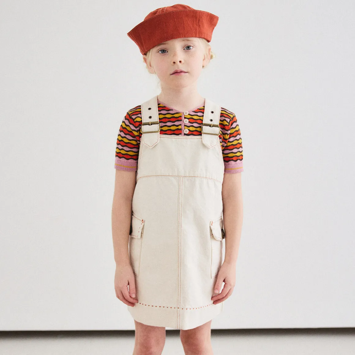 Buckle Jumper Dress in Gesso by Misha & Puff