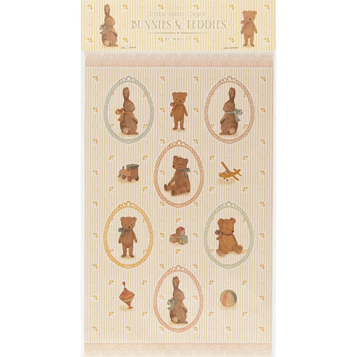 Bunnies And Teddies Sticker Sheet by Maileg