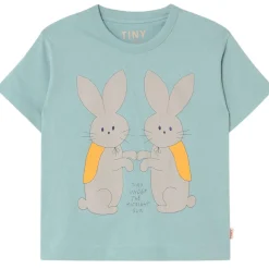 Bunnies Graphic Tee in Warm Grey by Tinycottons