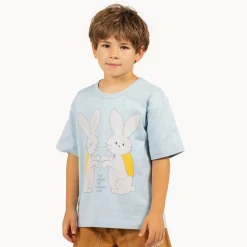 Bunnies Graphic Tee in Warm Grey by Tinycottons