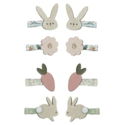 Bunny And Flower Mini Hair Clips by Mimi & Lula