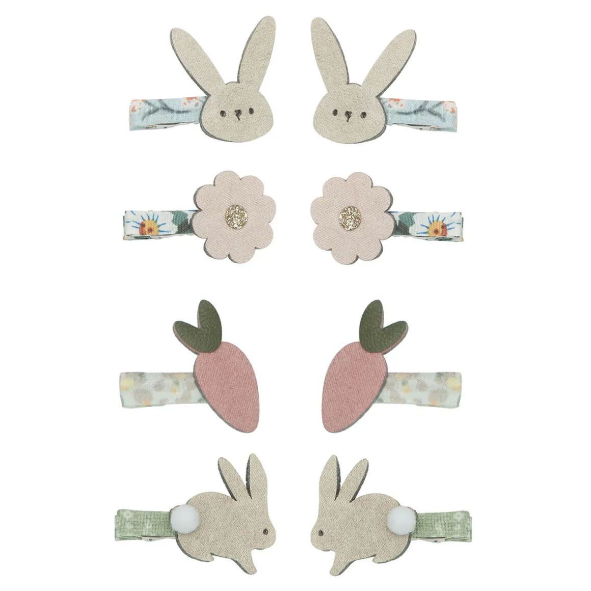 Bunny And Flower Mini Hair Clips by Mimi & Lula