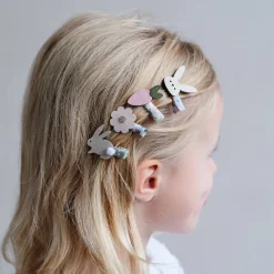 Bunny And Flower Mini Hair Clips by Mimi & Lula
