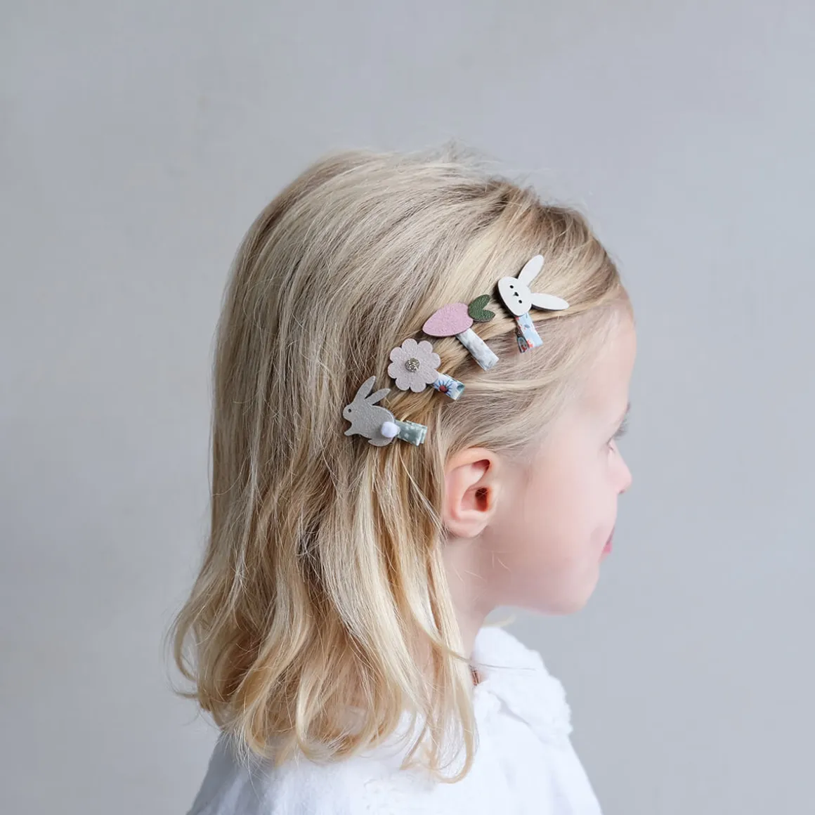 Bunny And Flower Mini Hair Clips by Mimi & Lula