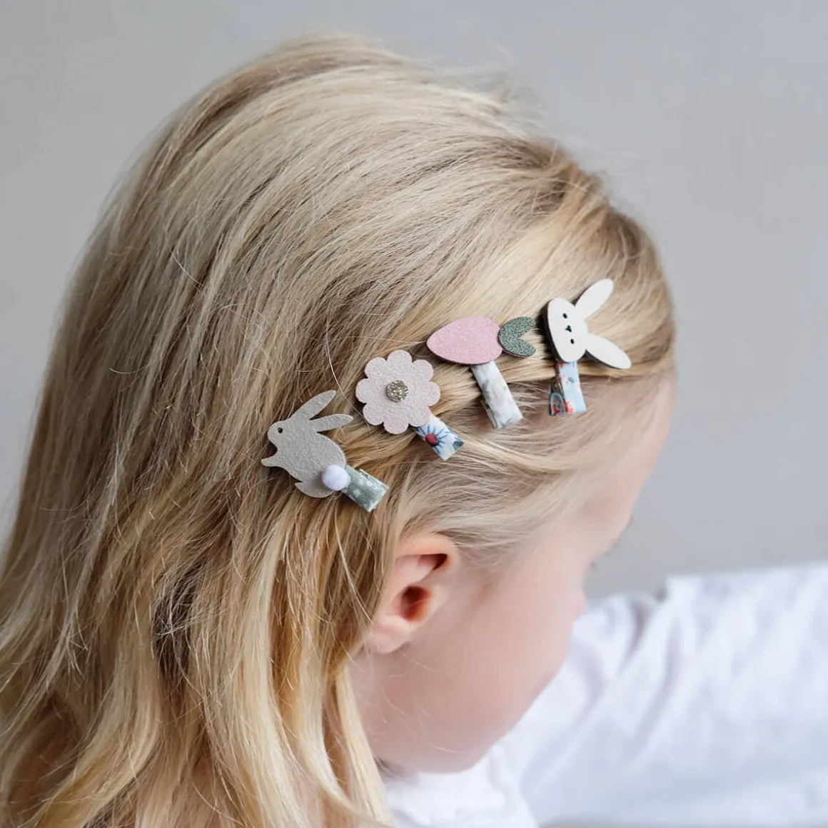 Bunny And Flower Mini Hair Clips by Mimi & Lula