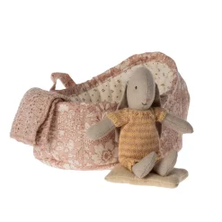 Bunny in Micro Carry Cot (13cm) in 3 colours by Maileg