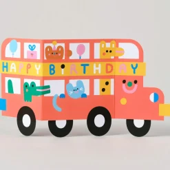 Bus Fold Out Birthday Greetings Card by Susie Hammer for Wrap
