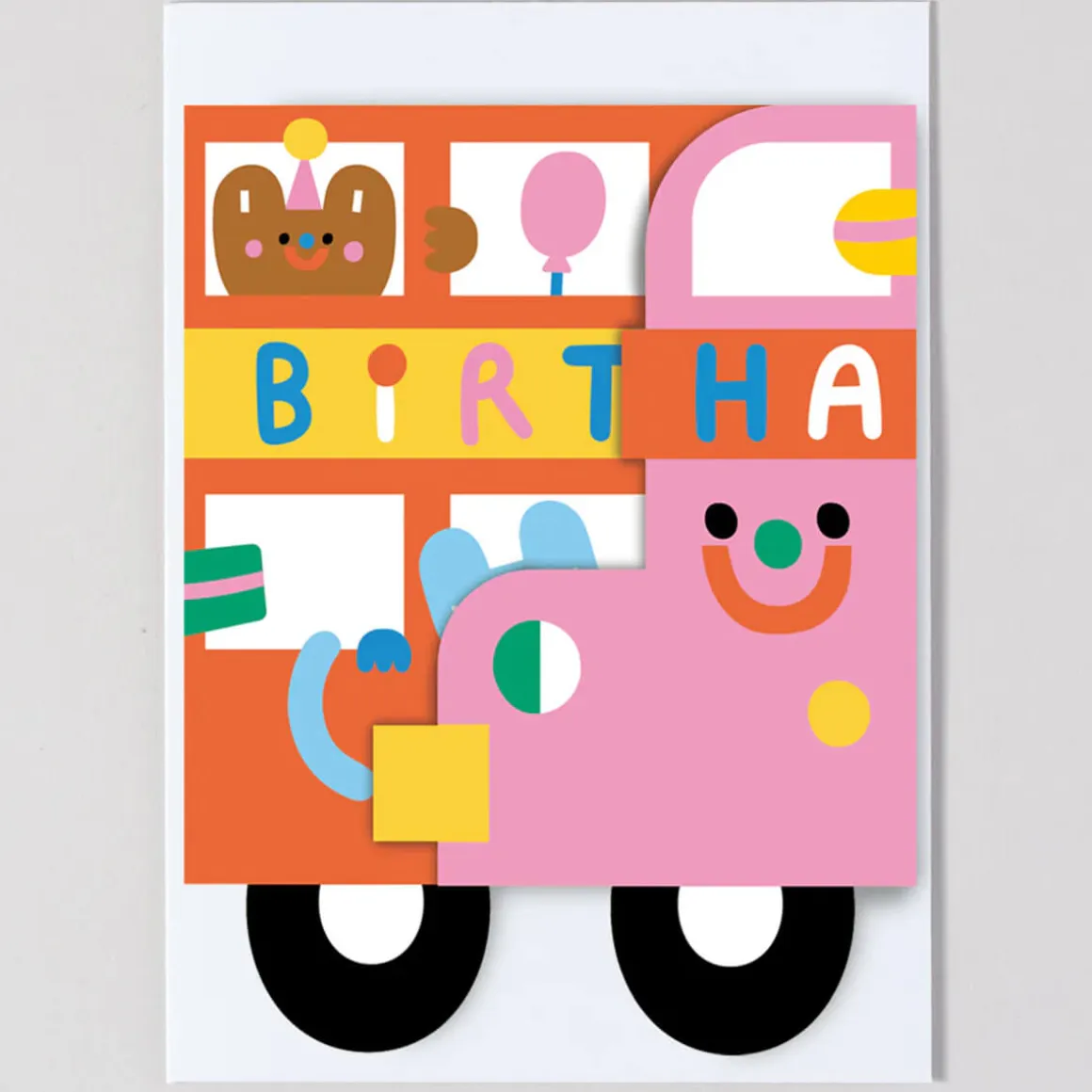 Bus Fold Out Birthday Greetings Card by Susie Hammer for Wrap