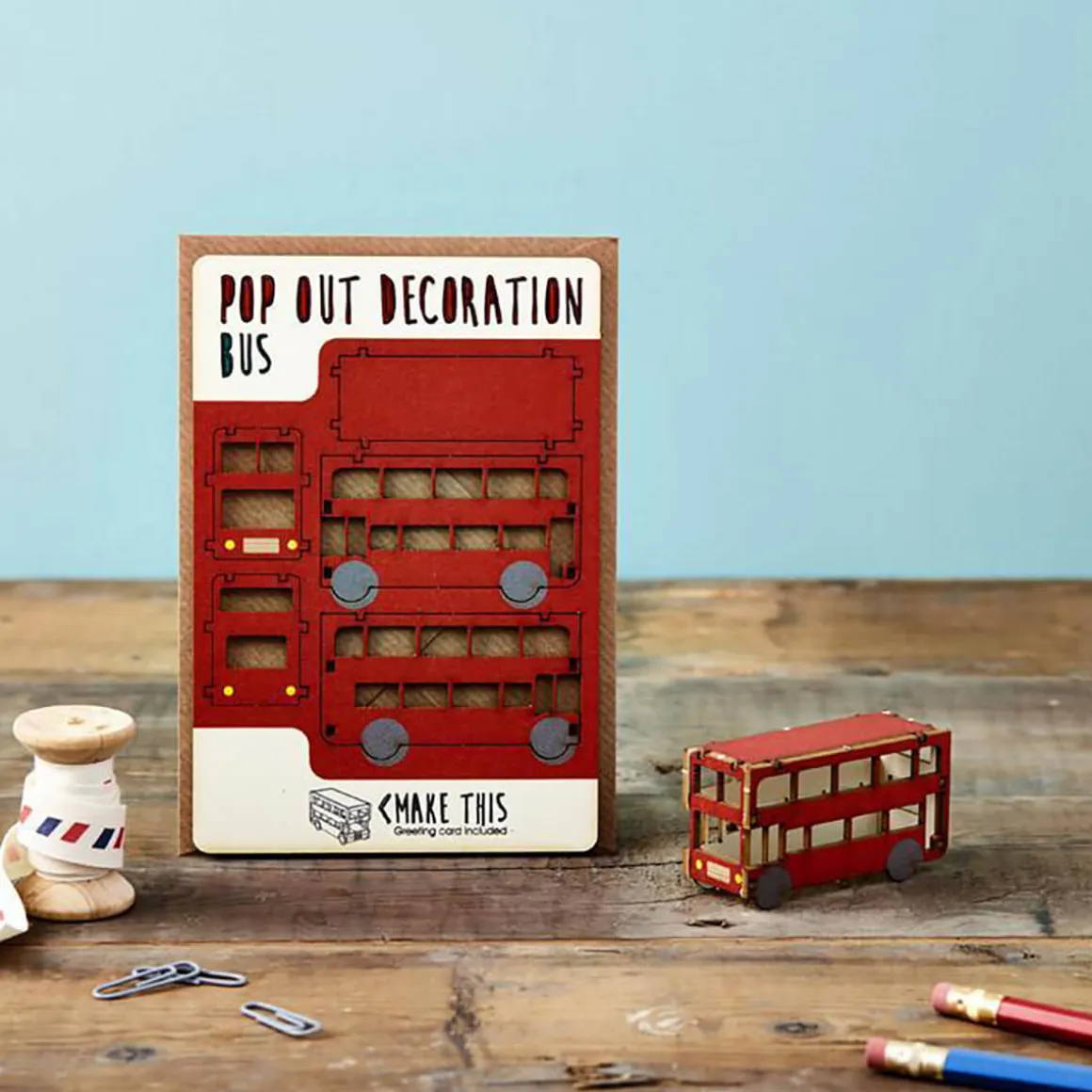 Bus Pop Out Decoration And Greetings Card by The Pop Out Card Company