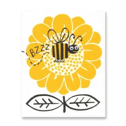 Buzzing Bee Mini Greetings Card by Lisa Jones Studio