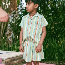 Cabana Short in Mojave Watercolour Stripe by Misha & Puff