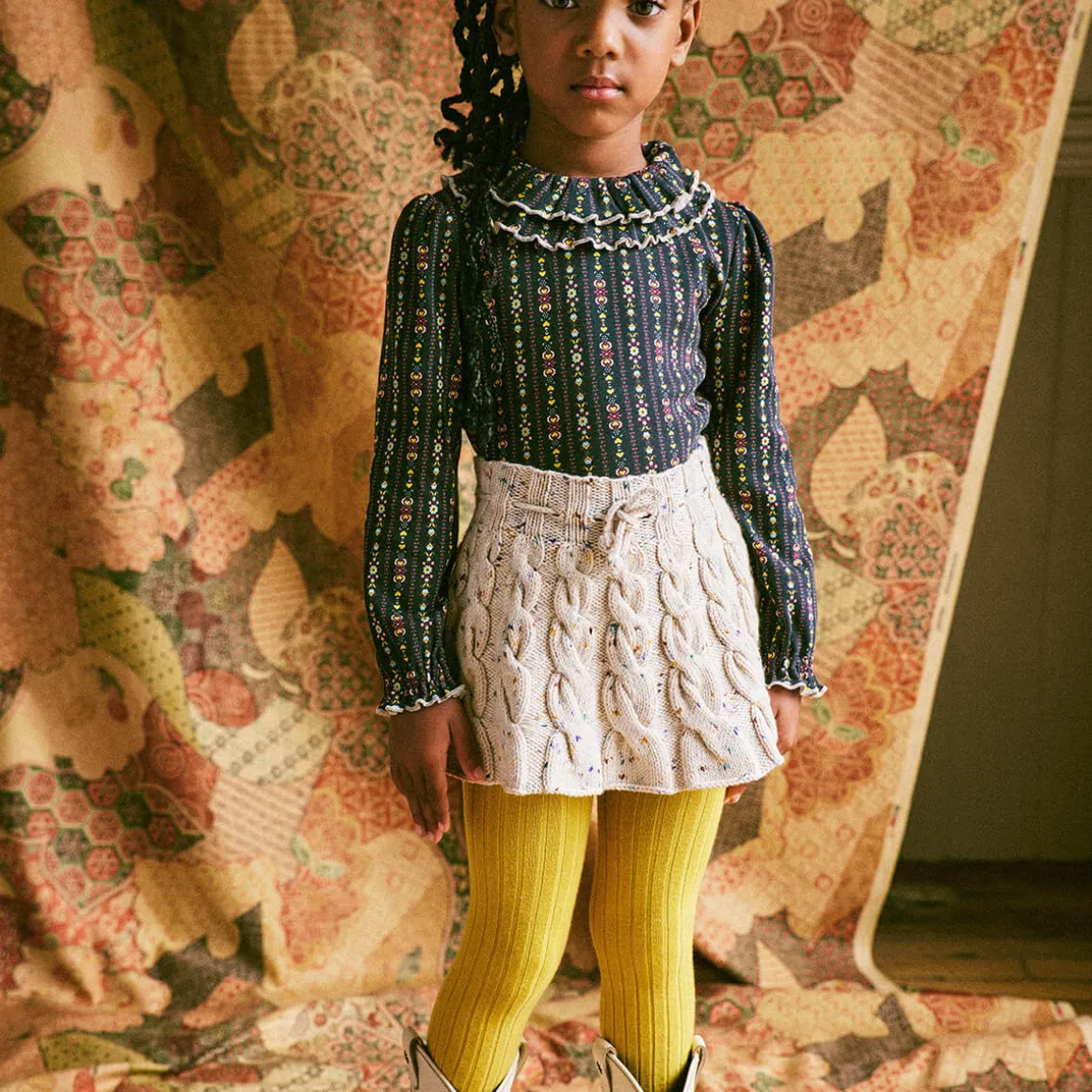 Cable Skating Skirt in Iris Confetti by Misha & Puff