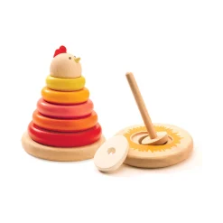 Cachempil Chicken Wooden Stacking Toy by Djeco