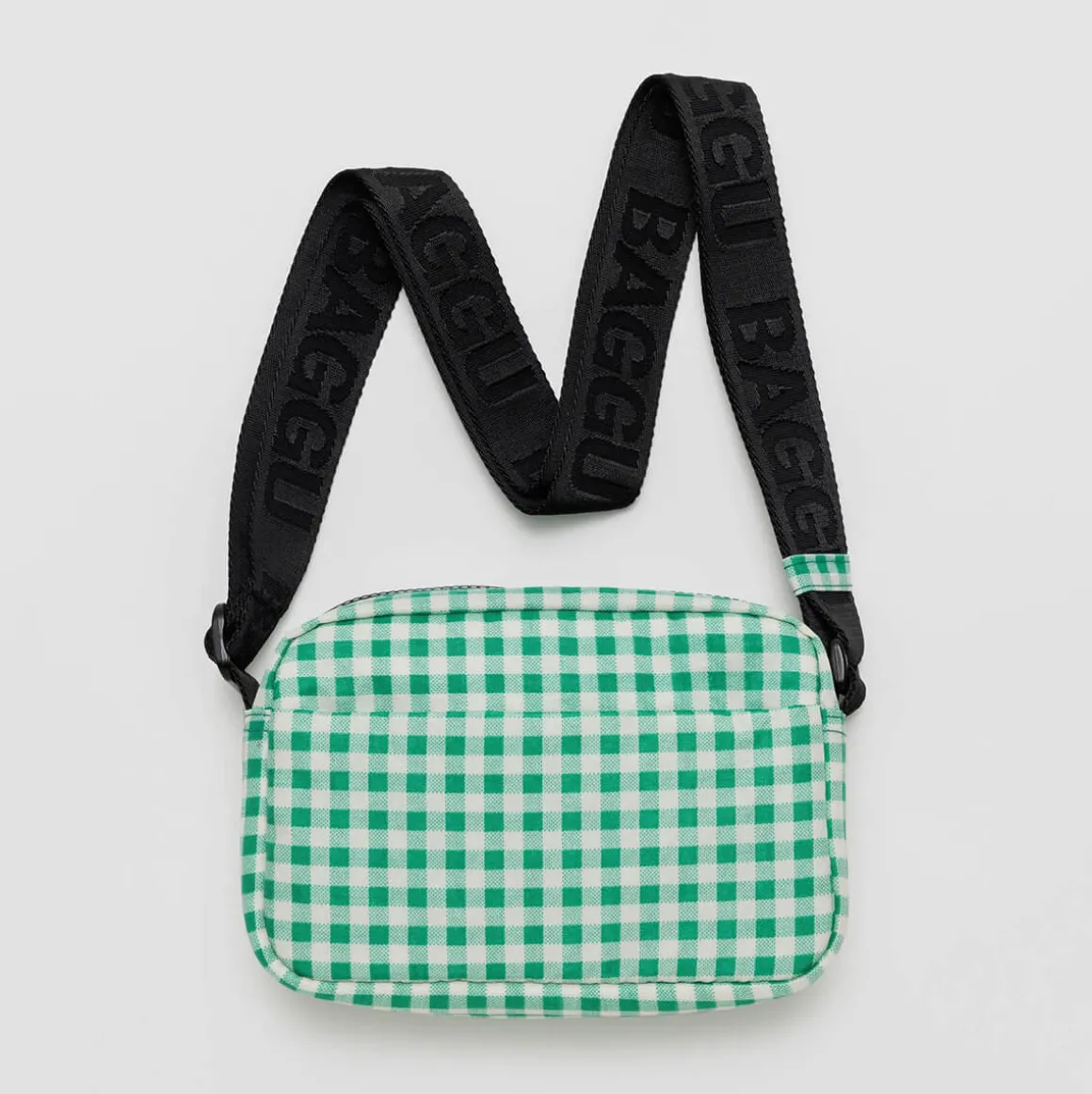 Camera Crossbody Bag in Green Gingham by Baggu
