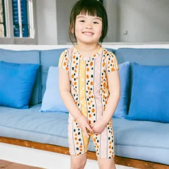 Cap Sleeve Tee in Frangipani Polka-Stripe by Misha & Puff