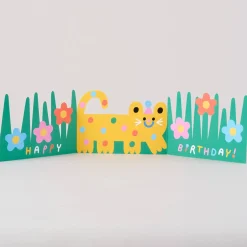 Cat Fold Out Birthday Greetings Card by Susie Hammer for Wrap