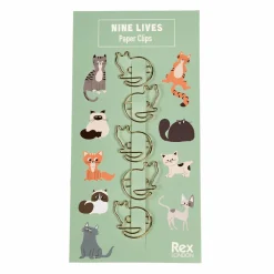 Cat Paper Clips Nine Lives (set of 5) by Rex London