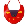 Cat Pocket Purse In Red by Ark Colour Designs